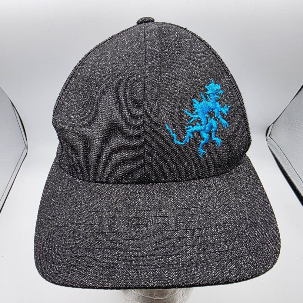 Pacific Headwear 110C Mens OS Black Blue Snapback Trucker Hat Dragon Embroidery